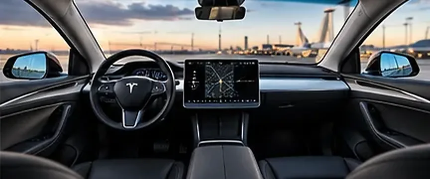 Intérieur d'une Tesla haut de gamme